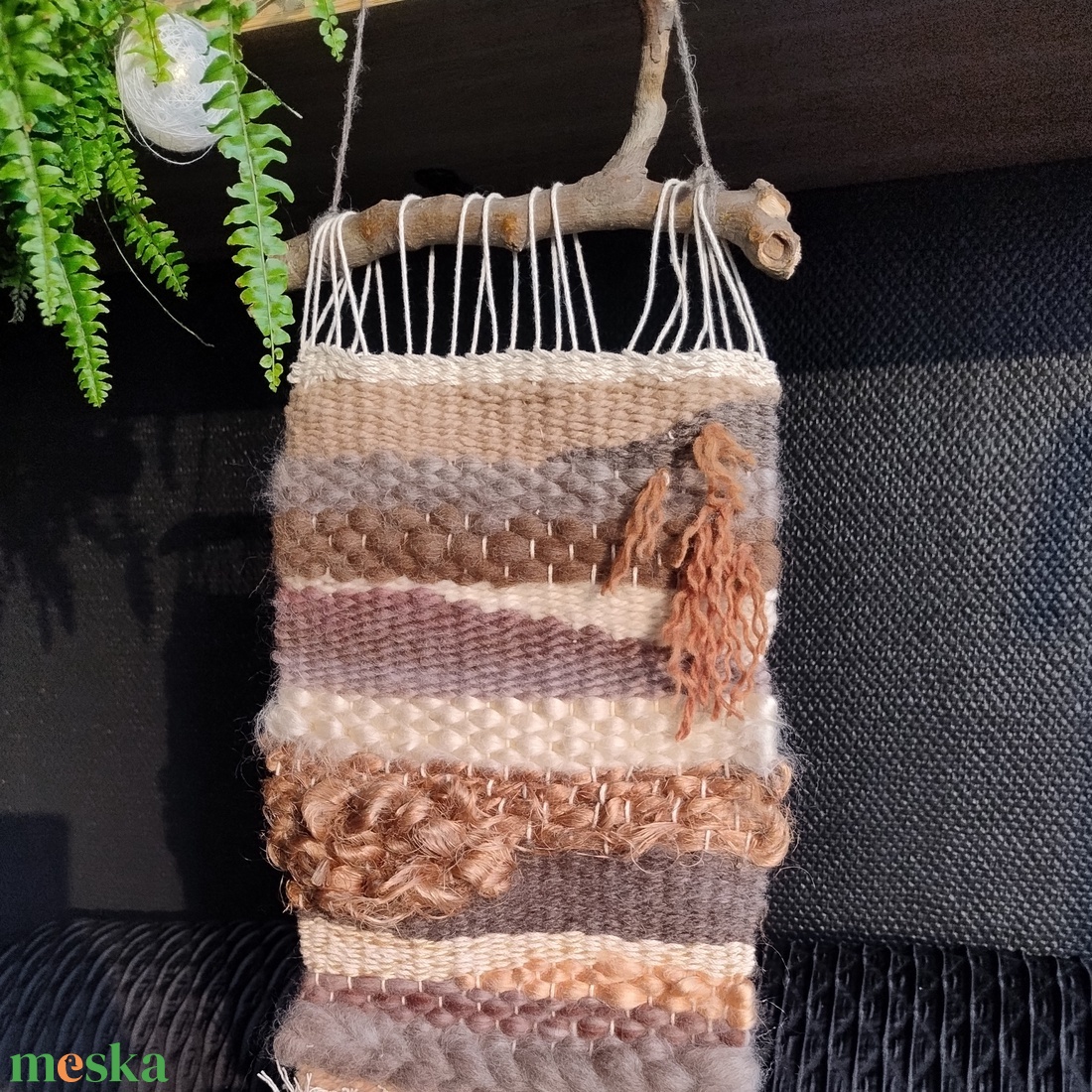 Dűnék - freestyle fali szőttes, dísz természetes anyagokból  - otthon & életmód - dekoráció - fali és függő dekoráció - falra akasztható dekor - Meska.hu