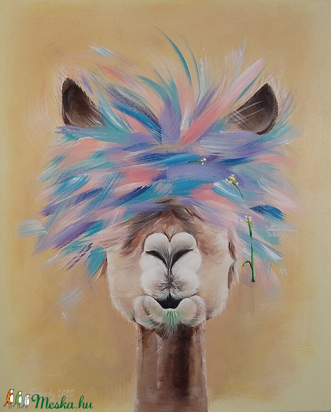 Bohém alpaka - akril festmény feszített vászonra -  - Meska.hu