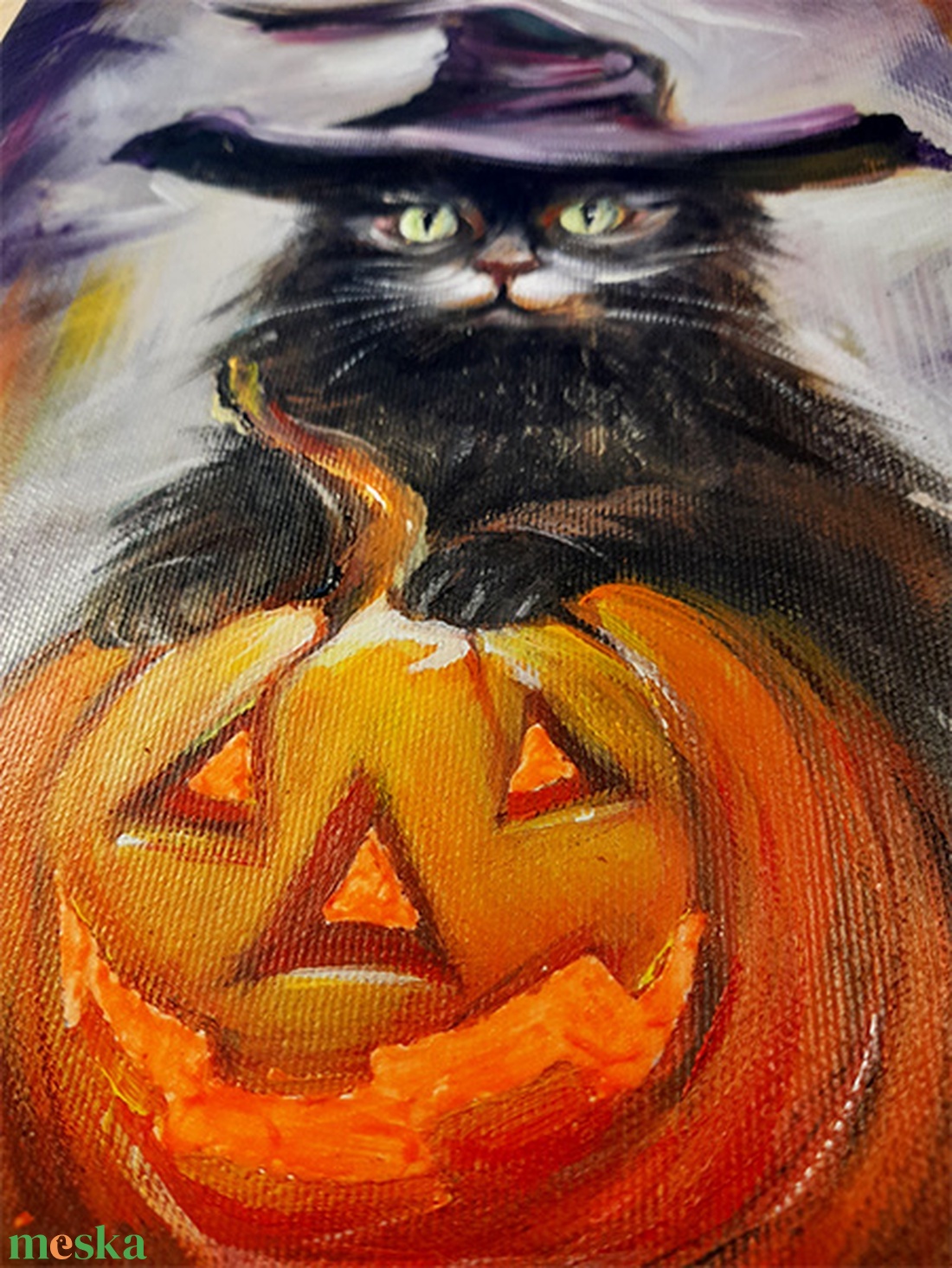 Halloween cica - akrilfestmény foszforeszkáló festékkel - művészet - festmény - akril - Meska.hu Halloween cica - akrilfestmény foszforeszkáló festékkel - művészet - festmény - akril - Meska.hu