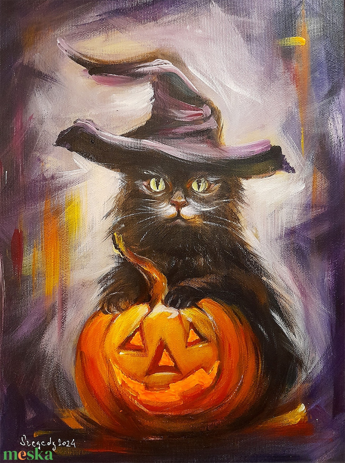 Halloween cica - akrilfestmény foszforeszkáló festékkel - művészet - festmény - akril - Meska.hu Halloween cica - akrilfestmény foszforeszkáló festékkel - művészet - festmény - akril - Meska.hu