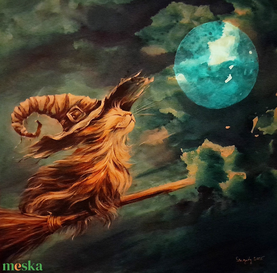 Hív a szuperhold - akrilfestmény vásznon - művészet - festmény - akril - Meska.hu