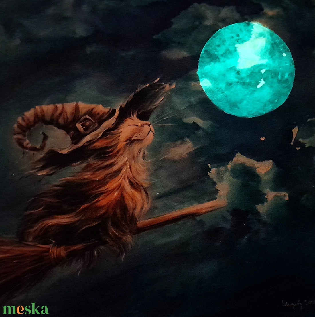 Hív a szuperhold - akrilfestmény vásznon - művészet - festmény - akril - Meska.hu