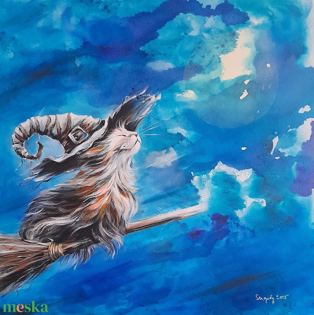 Hív a szuperhold - akrilfestmény vásznon - művészet - festmény - akril - Meska.hu