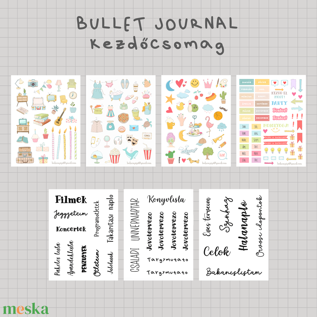 Bullet Journal kezdőcsomag - otthon & életmód - papír, írószer - matrica, matrica csomag - Meska.hu Bullet Journal kezdőcsomag - otthon & életmód - papír, írószer - matrica, matrica csomag - Meska.hu