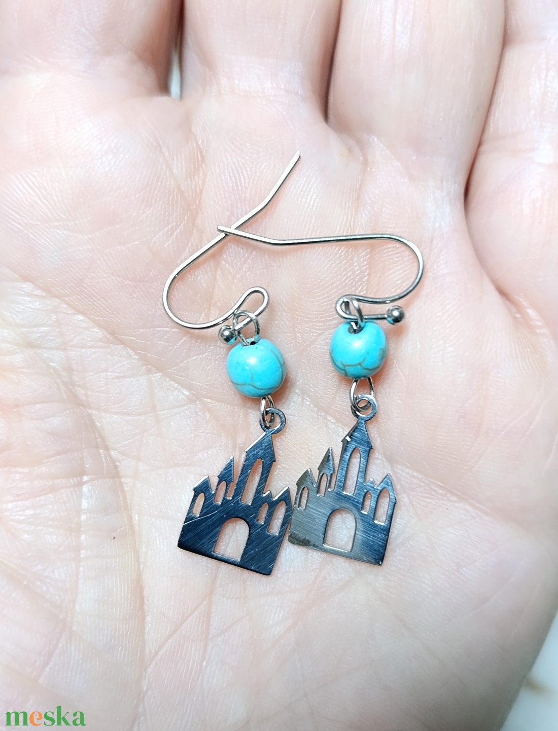 Kastély fülbevaló - ékszer - fülbevaló - lógó fülbevaló - Meska.hu