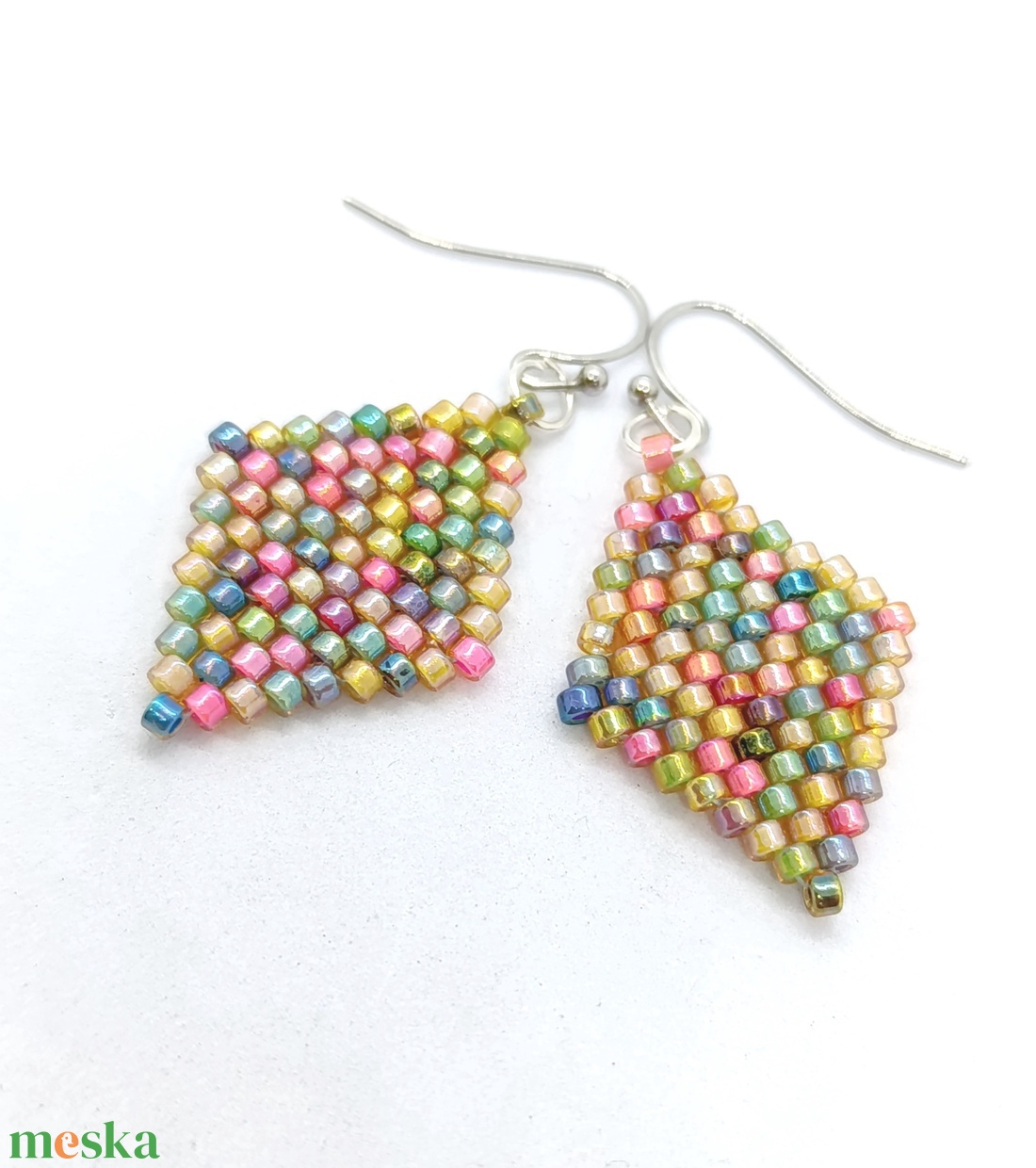 Ősz - peyote gyöngy fülbevaló  - ékszer - fülbevaló - lógó fülbevaló - Meska.hu