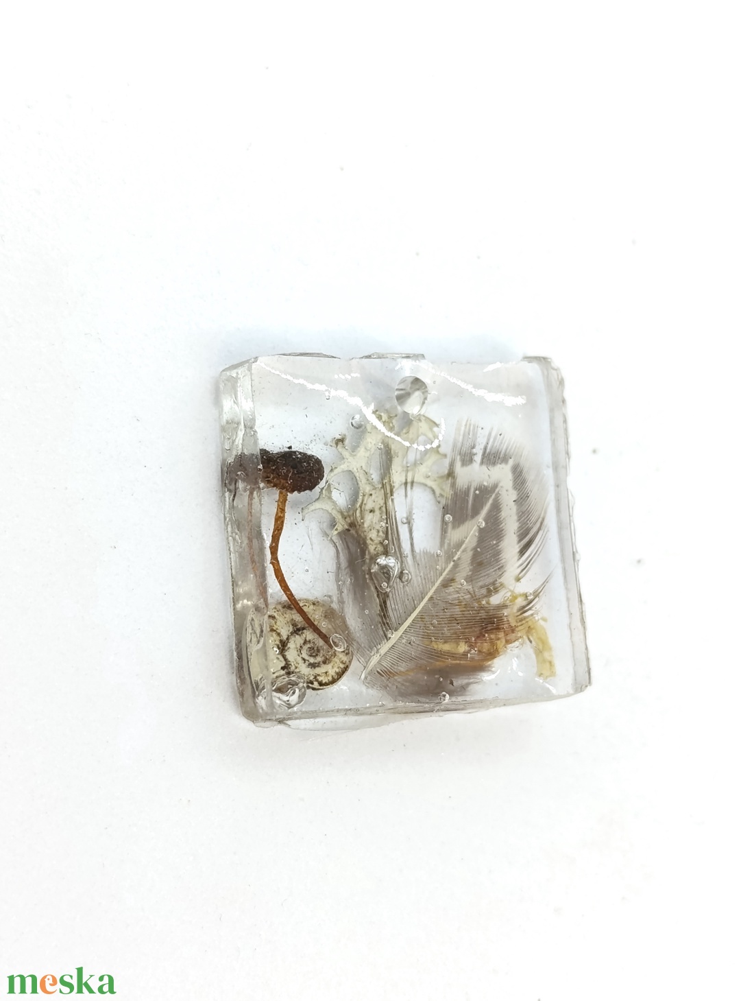 Erdei emlék - fácántollas - ékszer - nyaklánc - medál - Meska.hu