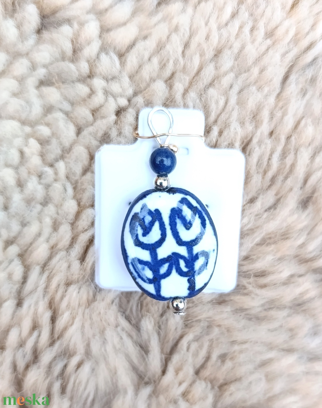 Tulipános kerámia medál - ékszer - nyaklánc - medálos nyaklánc - Meska.hu