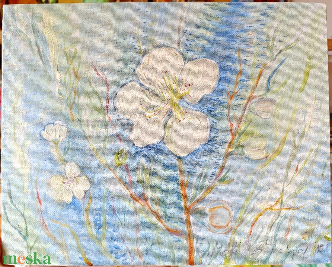 Virágok tavasszal  - művészet - festmény - olajfestmény - Meska.hu
