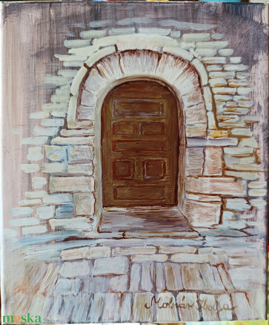 Régi kapu - művészet - festmény - olajfestmény - Meska.hu
