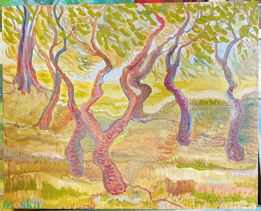 Fák tánca - olajfák - művészet - festmény - olajfestmény - Meska.hu