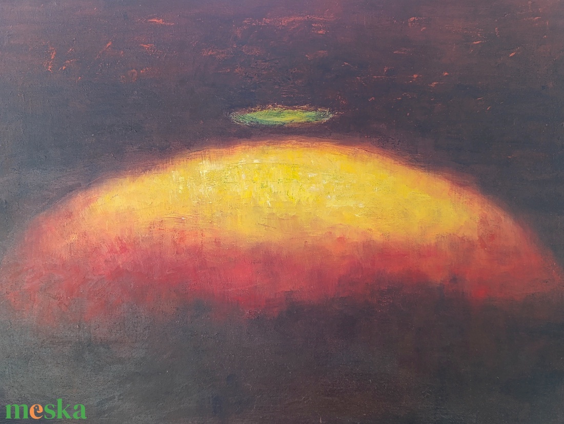 Naplemente - Green flash - művészet - festmény - olajfestmény - Meska.hu