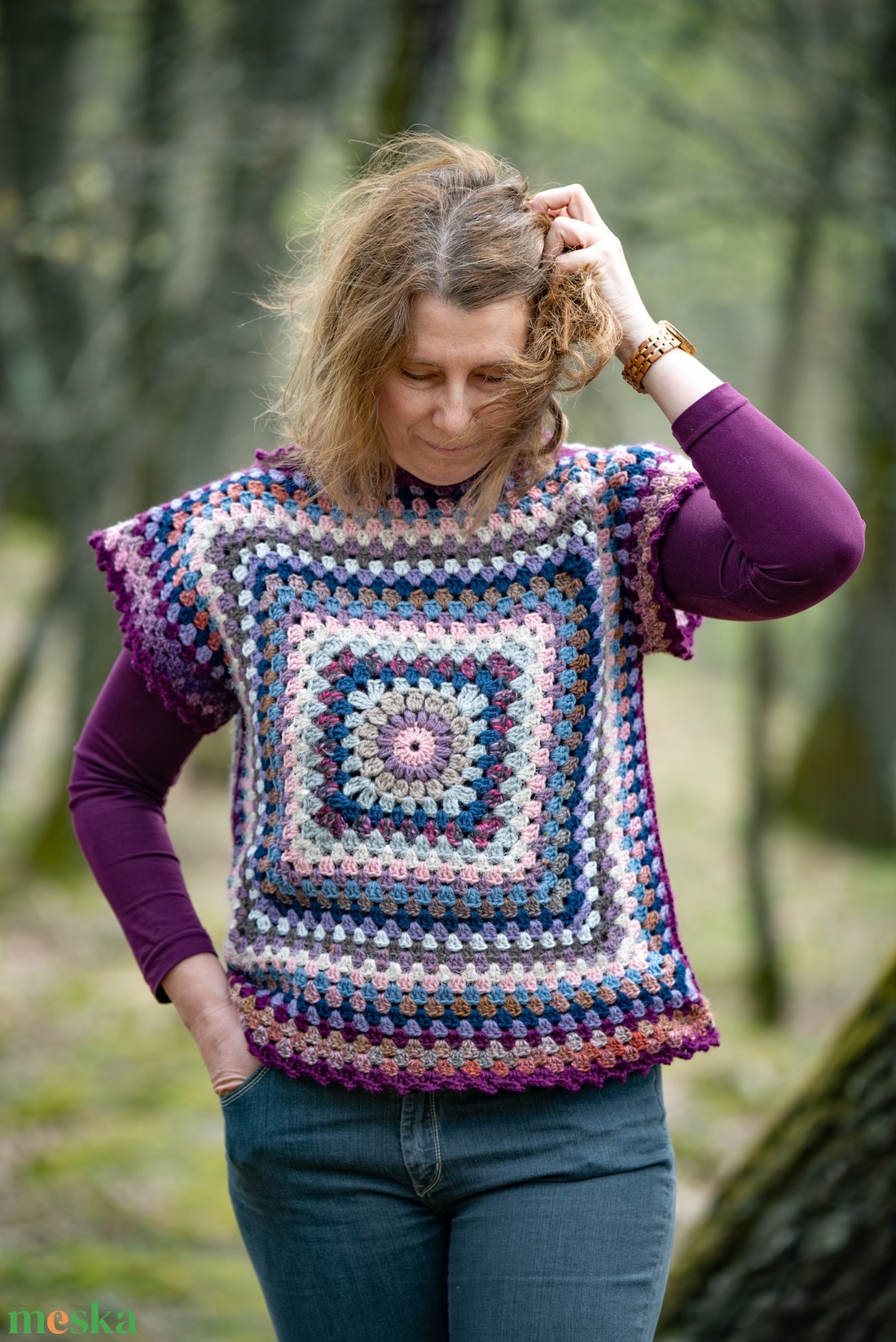 Boho Nagyikocka mellény - ruha & divat - női ruha - mellény - Meska.hu Boho Nagyikocka mellény - ruha & divat - női ruha - mellény - Meska.hu