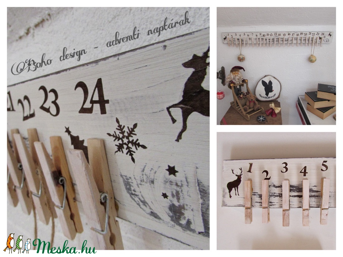 Adventi naptár 24 csipesszel -  - Meska.hu