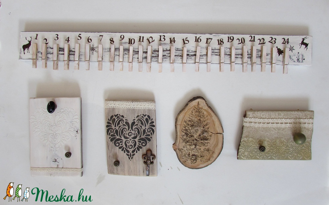 Adventi naptár 24 csipesszel -  - Meska.hu