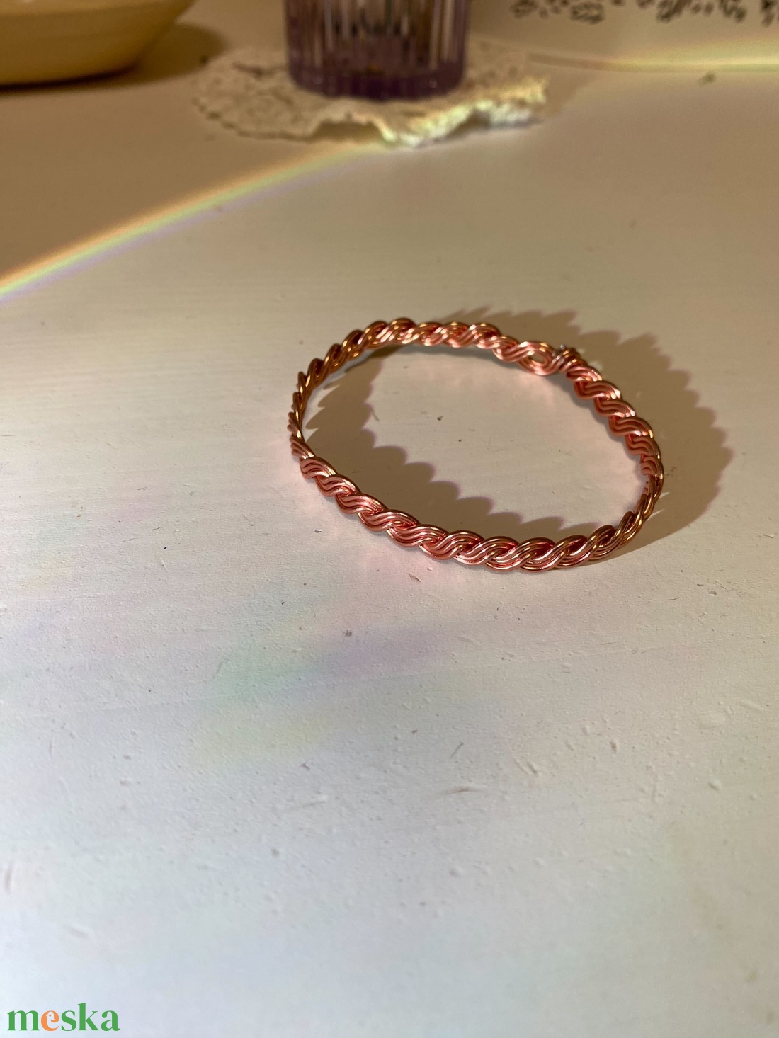 Csavart fém karkötő - ékszer - karkötő - karperec - Meska.hu