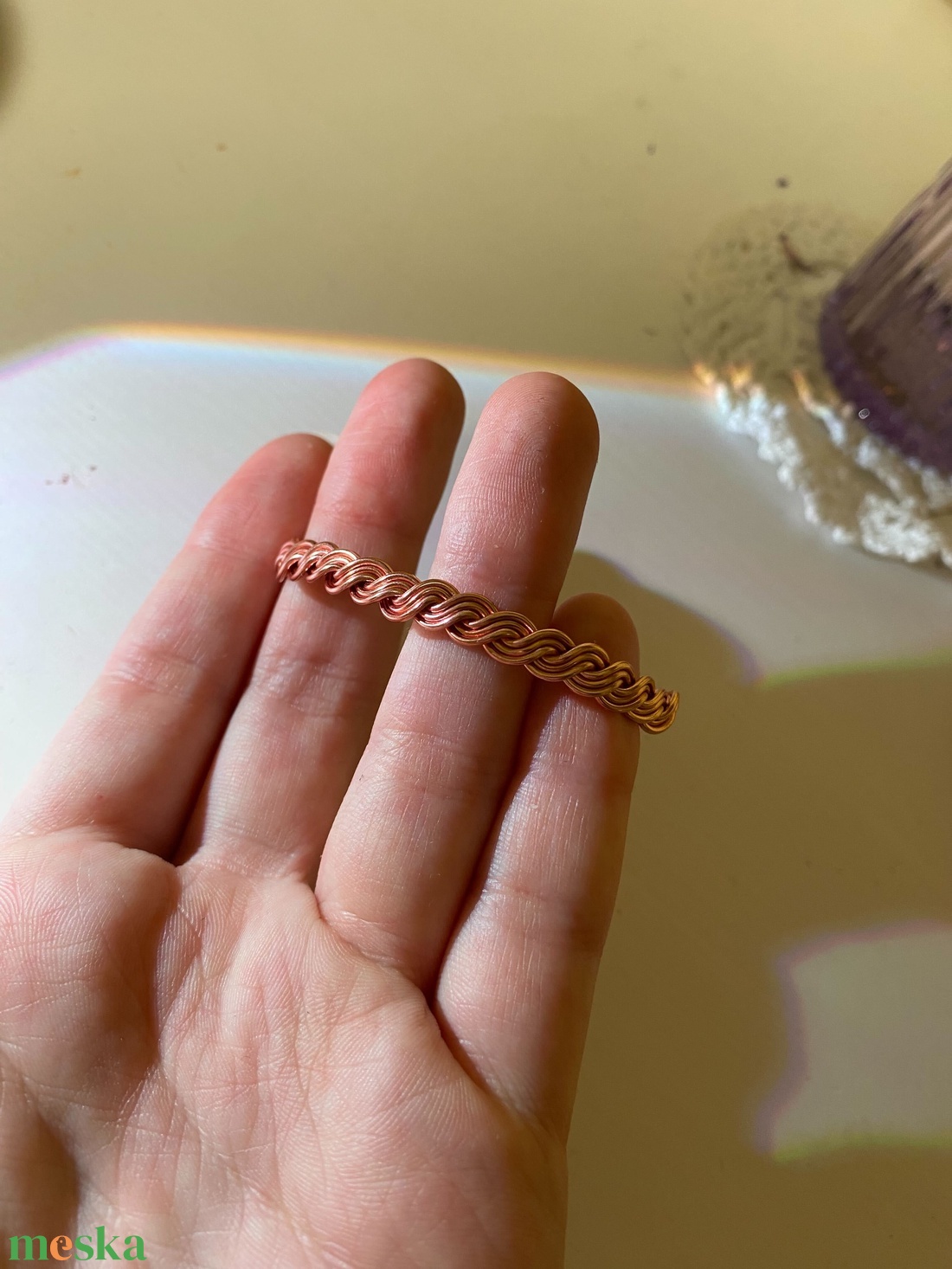 Csavart fém karkötő - ékszer - karkötő - karperec - Meska.hu