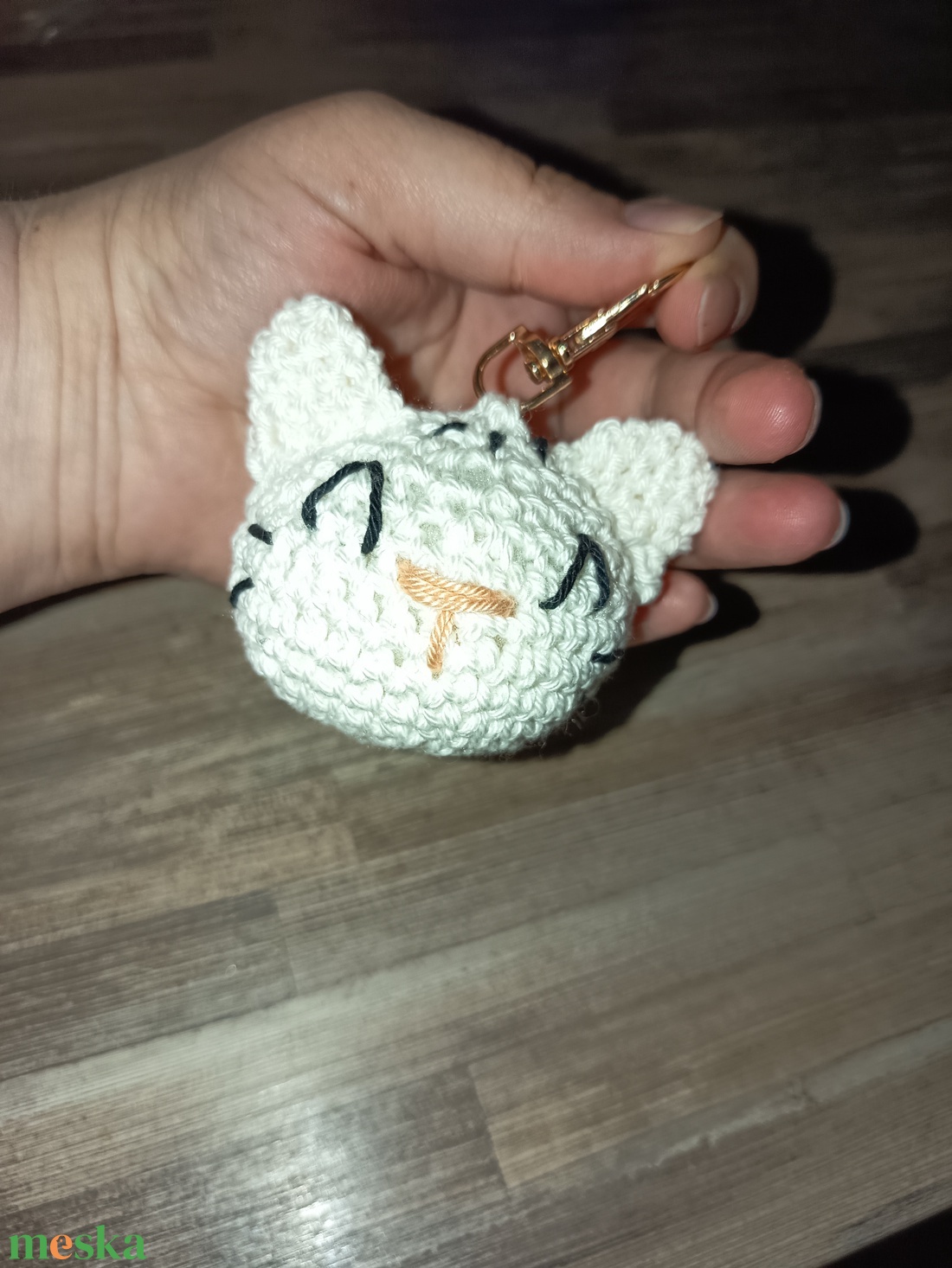 Horgolt cica kulcstartó - táska & tok - kulcstartó & táskadísz - kulcstartó - Meska.hu