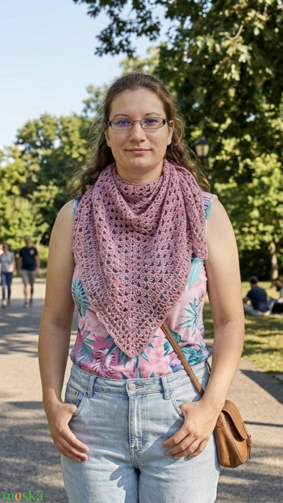 Lila színátmenetes háromszög kendő - ruha & divat - sál, sapka, kendő - kendő - Meska.hu