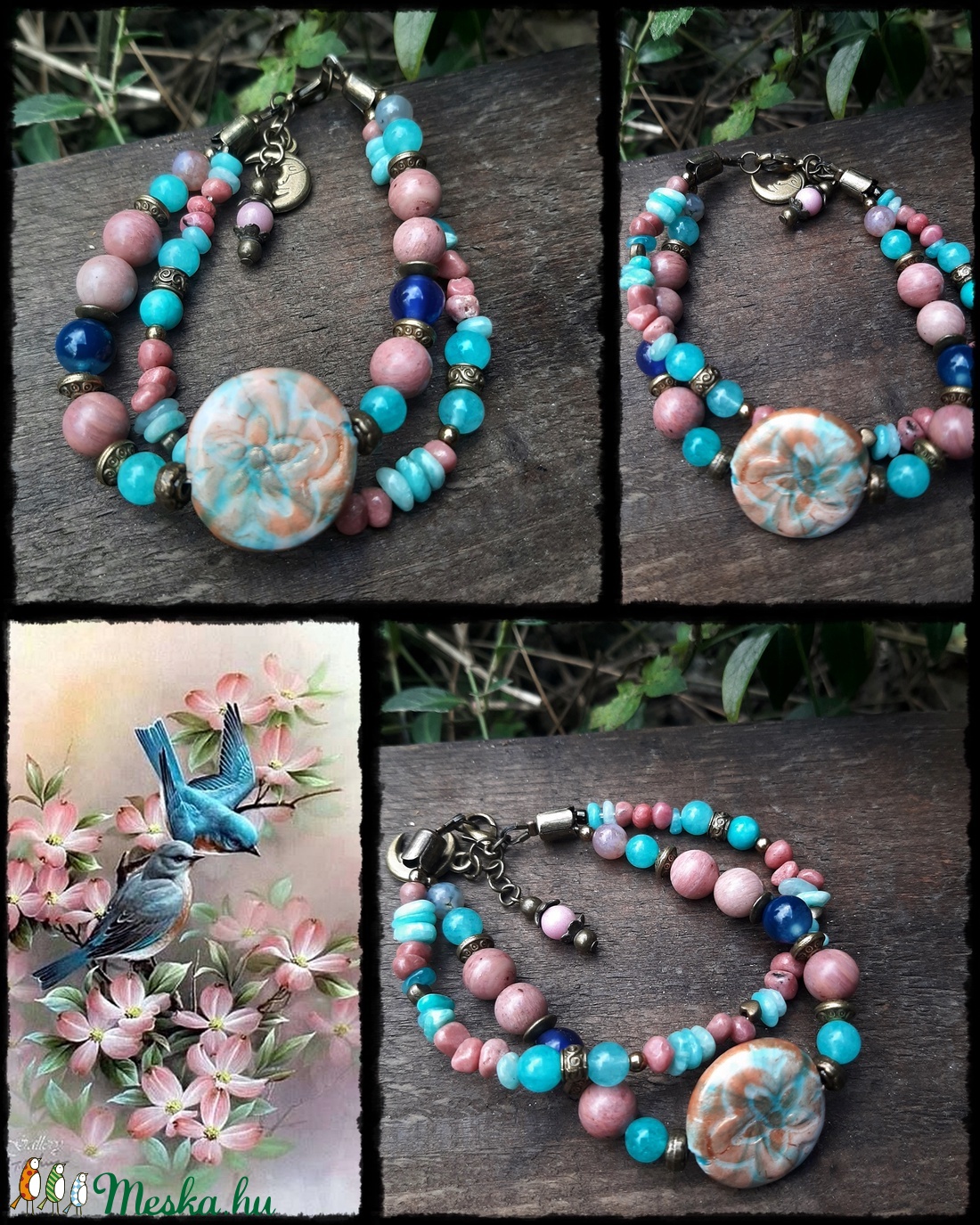 kétsoros karkötő - ékszer - karkötő - gyöngyös karkötő - Meska.hu