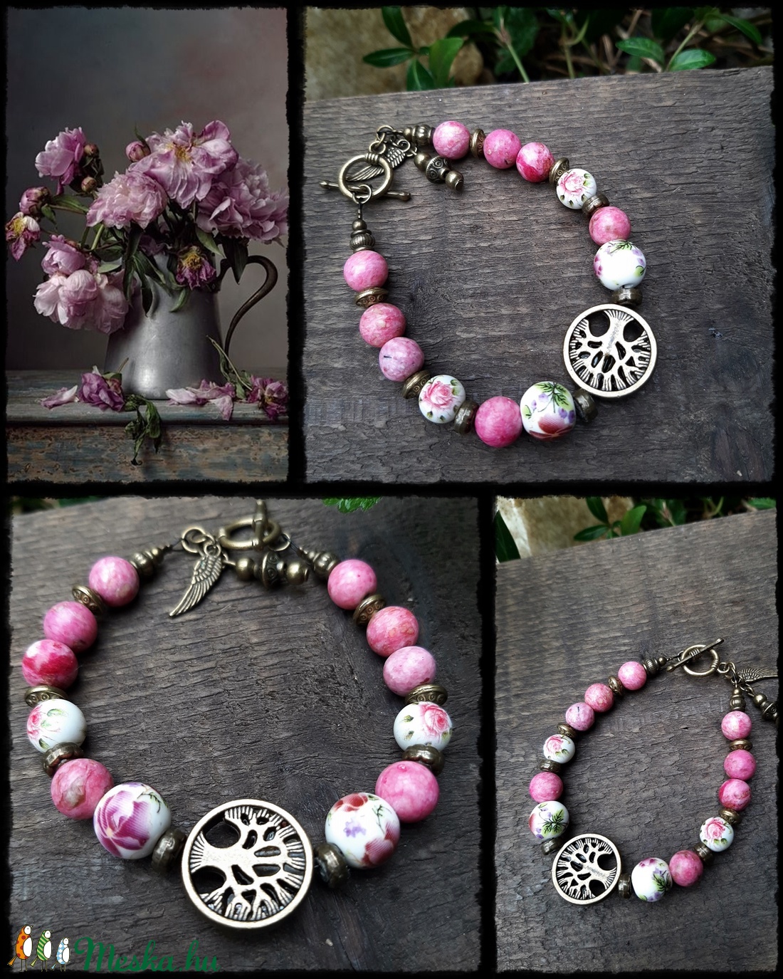 Életfás karkötő - ékszer - karkötő - gyöngyös karkötő - Meska.hu