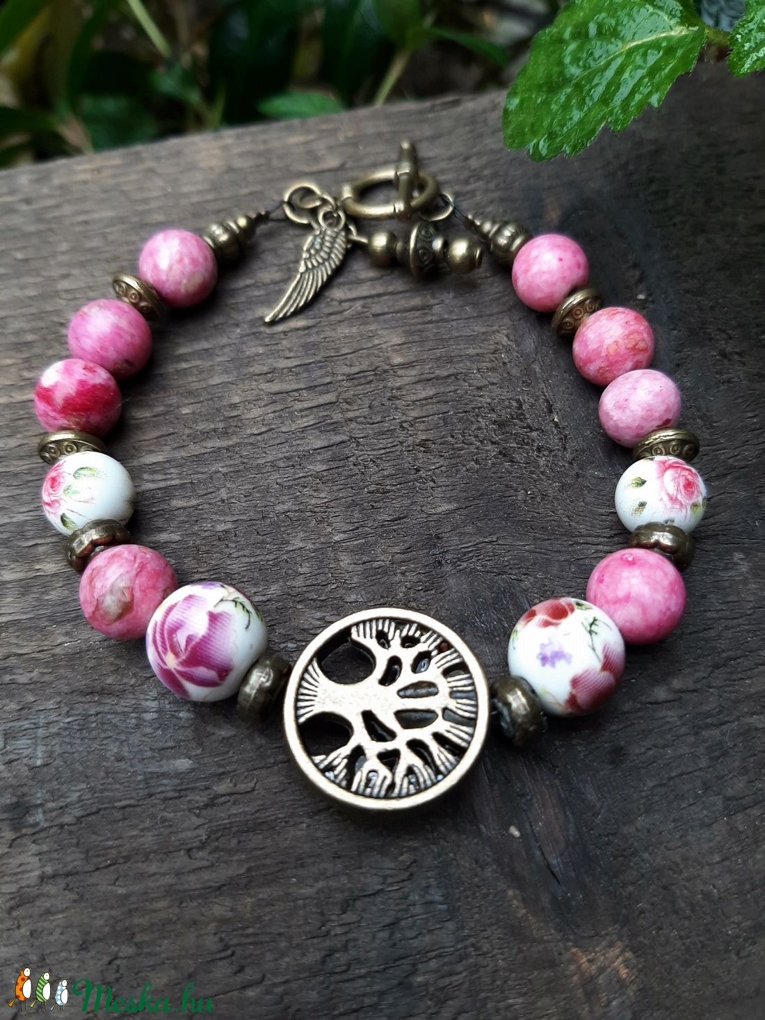 Életfás karkötő - ékszer - karkötő - gyöngyös karkötő - Meska.hu