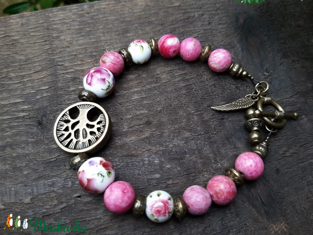 Életfás karkötő - ékszer - karkötő - gyöngyös karkötő - Meska.hu