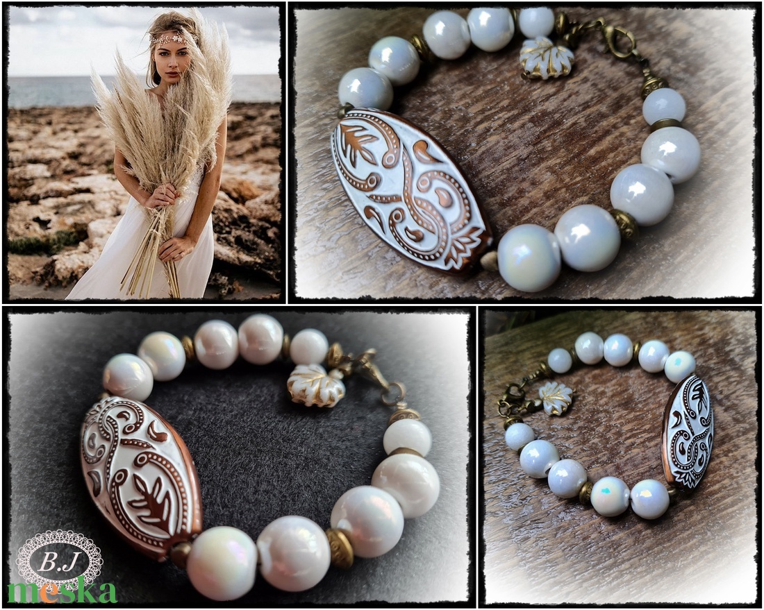 Hófehér-ke ????! - ékszer - karkötő - gyöngyös karkötő - Meska.hu