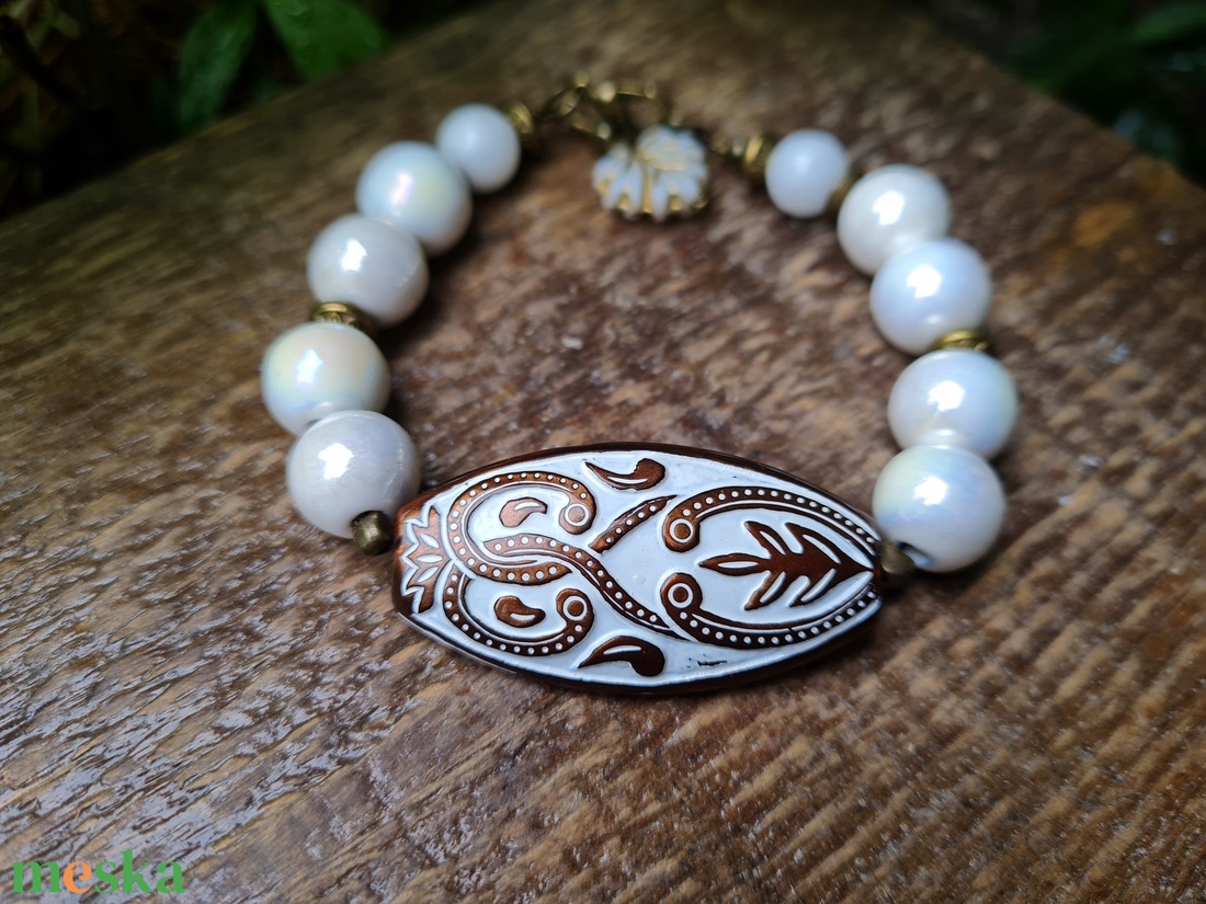 Hófehér-ke ????! - ékszer - karkötő - gyöngyös karkötő - Meska.hu