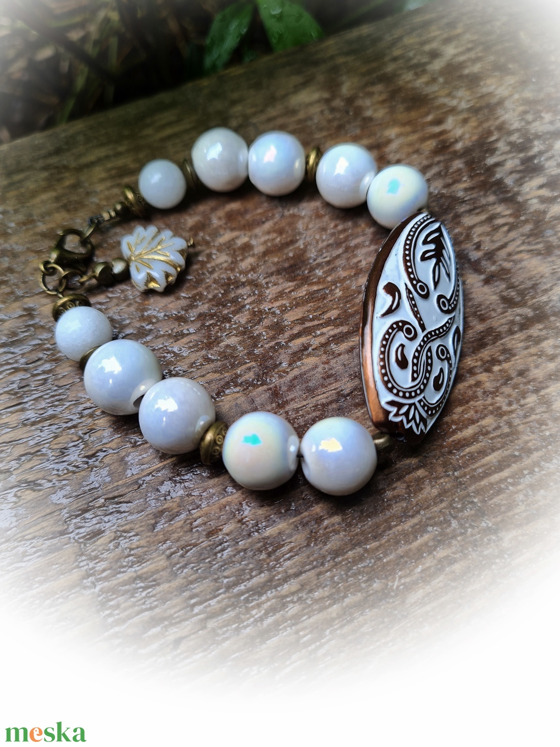 Hófehér-ke ????! - ékszer - karkötő - gyöngyös karkötő - Meska.hu