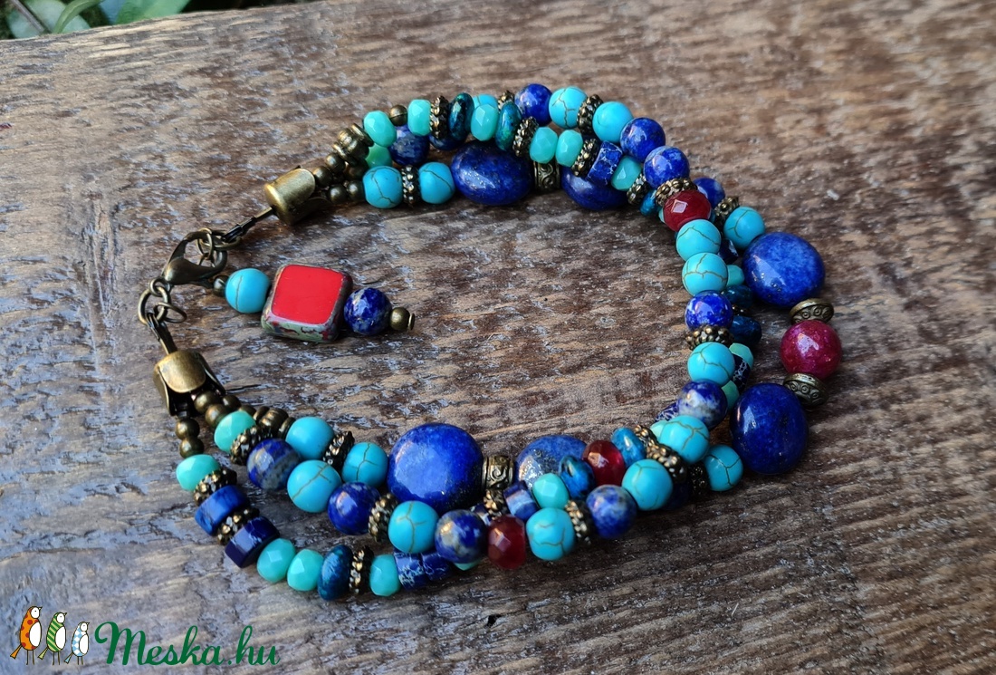 Három soros karlánc - ékszer - karkötő - gyöngyös karkötő - Meska.hu