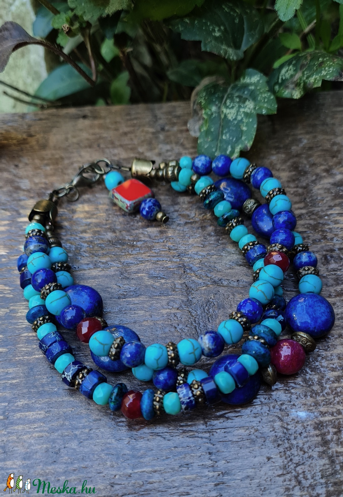 Három soros karlánc - ékszer - karkötő - gyöngyös karkötő - Meska.hu