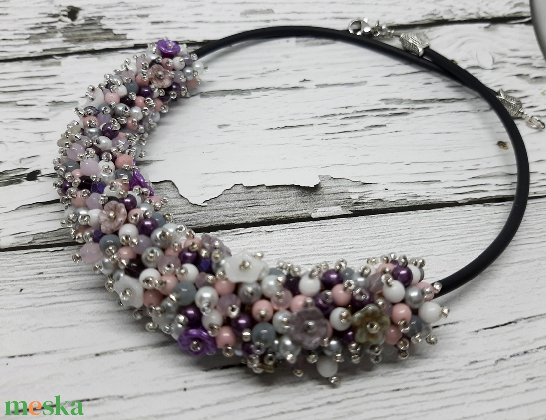 Gyöngyös virágos nyaklánc - ékszer - nyaklánc - gyöngyös nyaklánc - Meska.hu