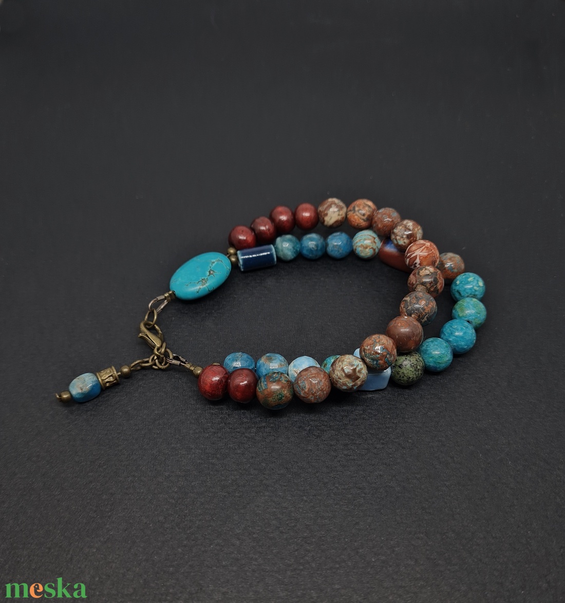 Karkötő vegyes ásványokból - ékszer - karkötő - gyöngyös karkötő - Meska.hu