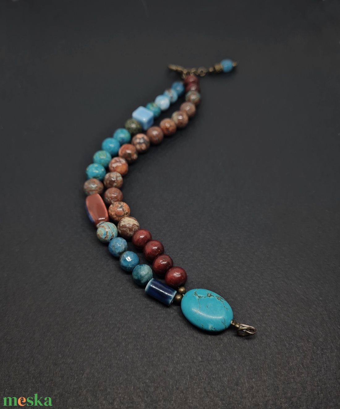 Karkötő vegyes ásványokból - ékszer - karkötő - gyöngyös karkötő - Meska.hu