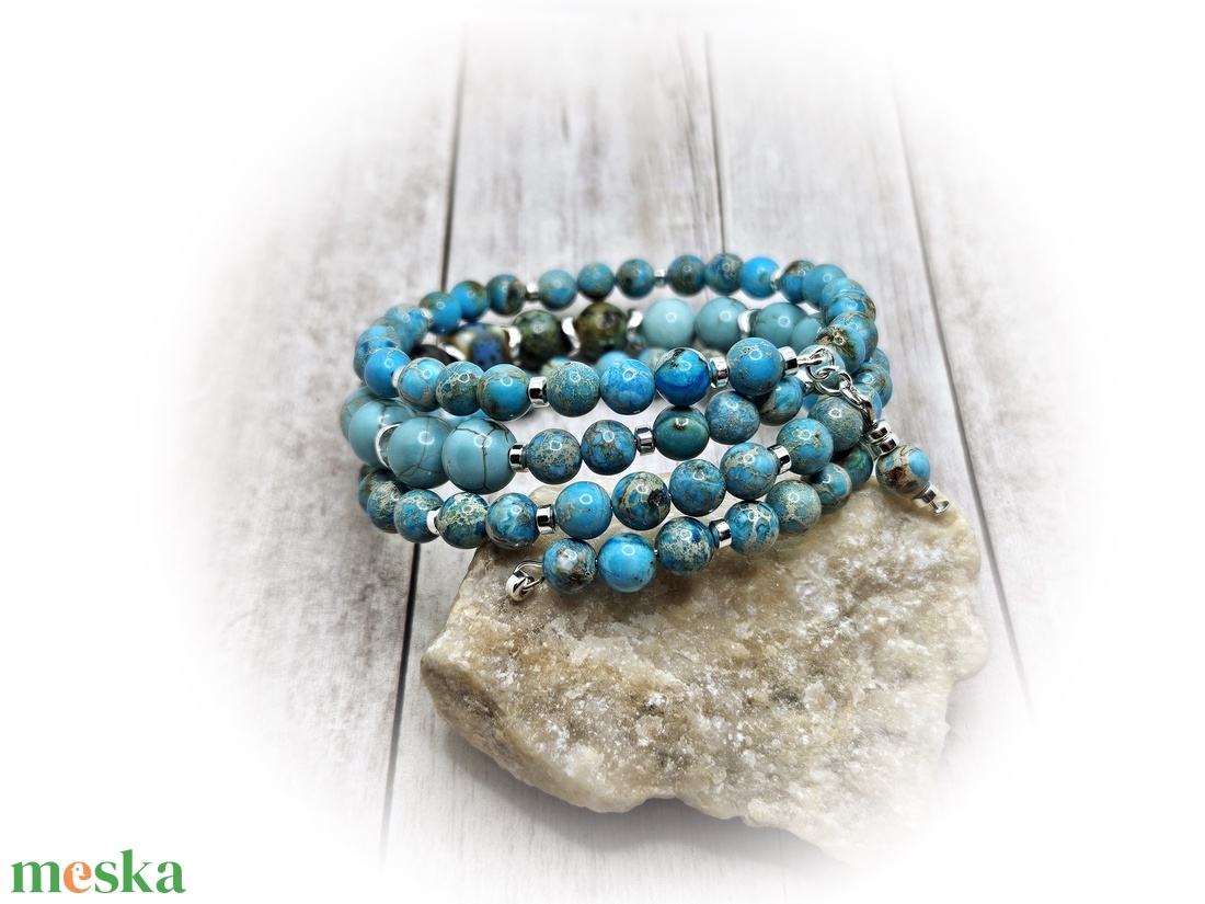 Jáspis karperec - ékszer - karkötő - széles karkötő - Meska.hu