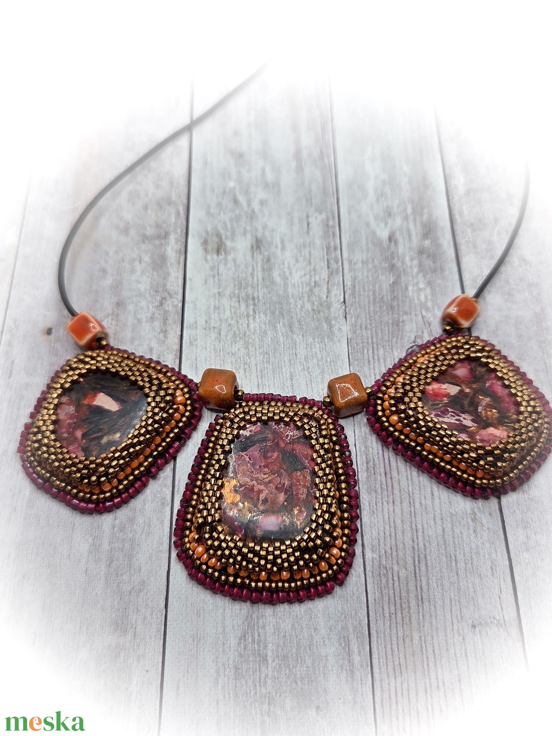 Jáspis nyaklánc - ékszer - nyaklánc - medálos nyaklánc - Meska.hu