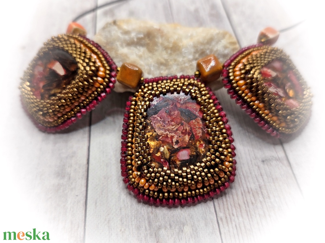 Jáspis nyaklánc - ékszer - nyaklánc - medálos nyaklánc - Meska.hu