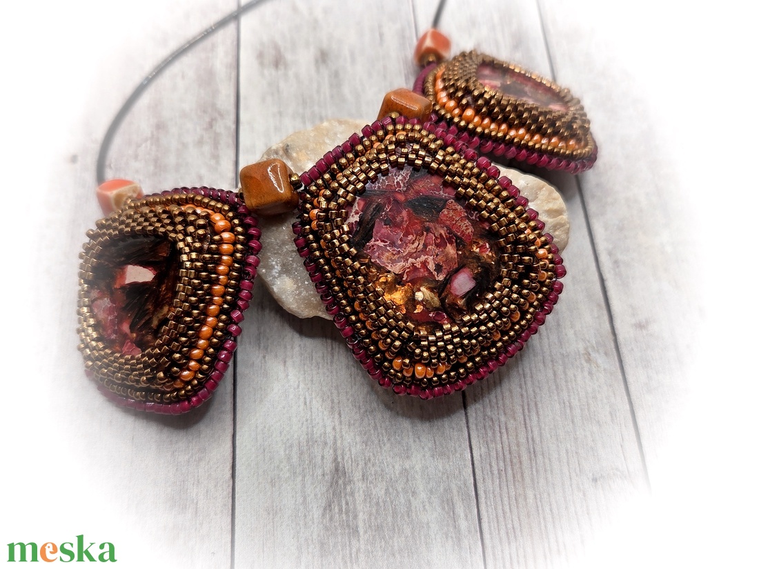 Jáspis nyaklánc - ékszer - nyaklánc - medálos nyaklánc - Meska.hu