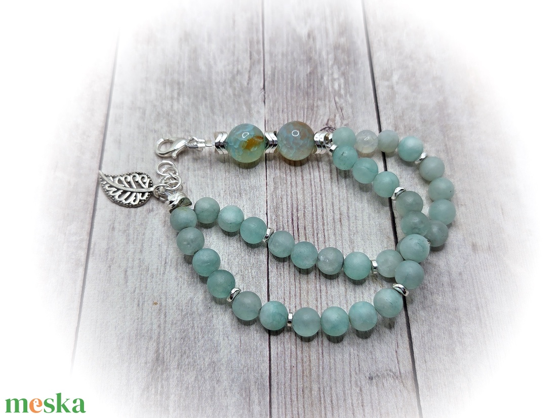 Akvamarin karkötő - ékszer - karkötő - ásványkarkötő - Meska.hu