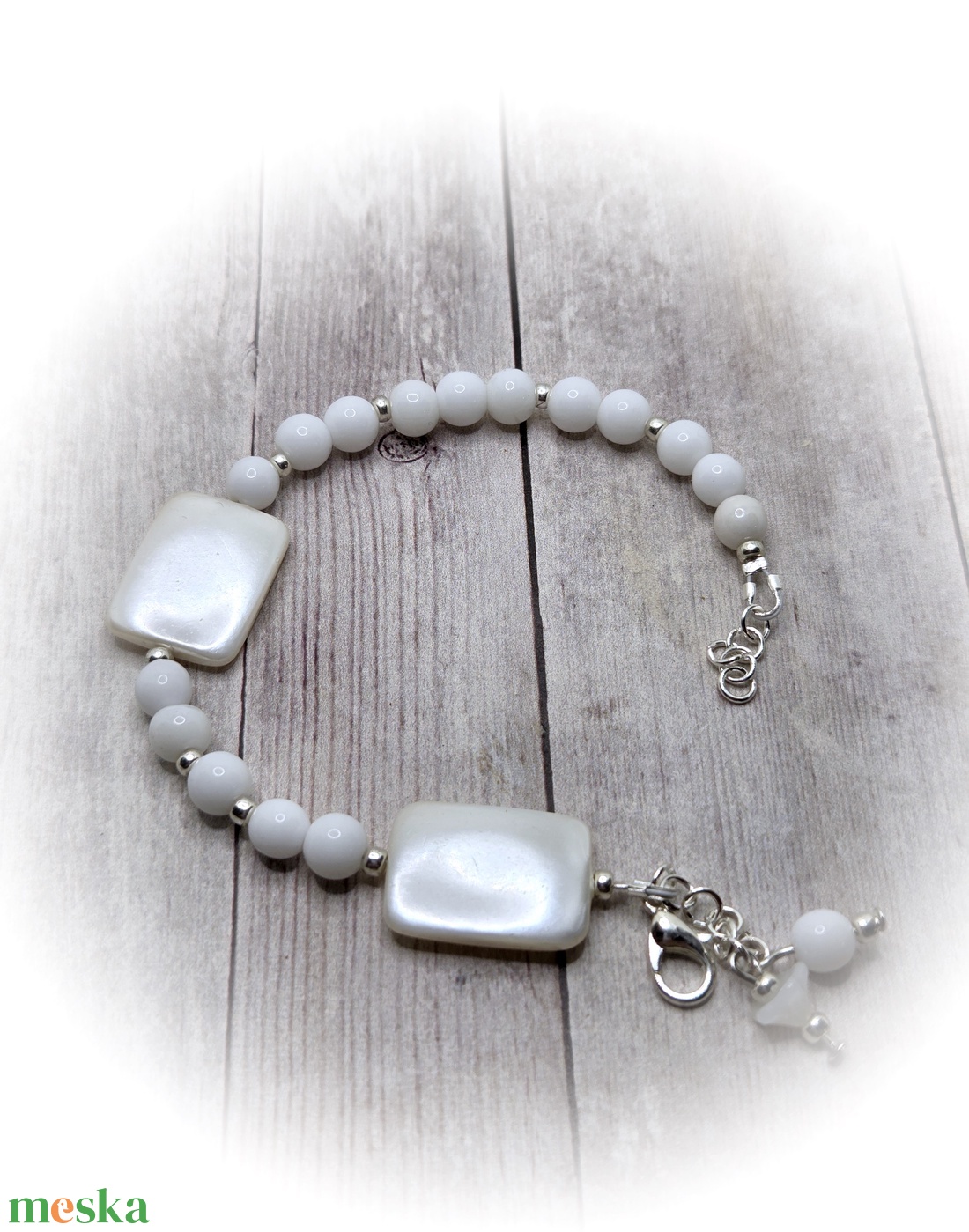  Jáde ásványgyöngy karkötö  - ékszer - karkötő - karkötő medállal - Meska.hu