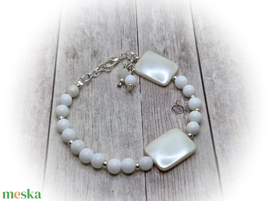  Jáde ásványgyöngy karkötö  - ékszer - karkötő - karkötő medállal - Meska.hu