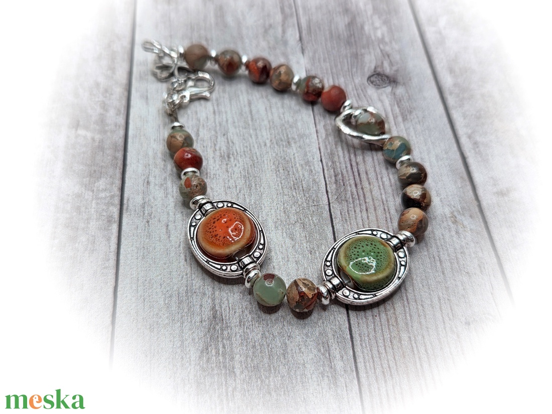 Kigyóbőr jáspis karlánc - ékszer - karkötő - ásványkarkötő - Meska.hu