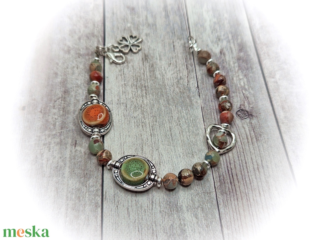 Kigyóbőr jáspis karlánc - ékszer - karkötő - ásványkarkötő - Meska.hu