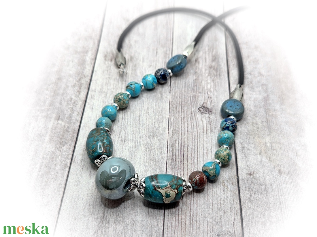 Jáspis nyaklánc - ékszer - nyaklánc - gyöngyös nyaklánc - Meska.hu