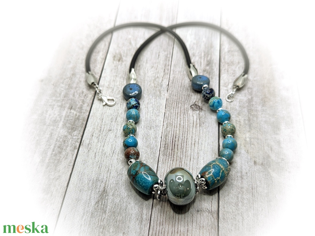 Jáspis nyaklánc - ékszer - nyaklánc - gyöngyös nyaklánc - Meska.hu