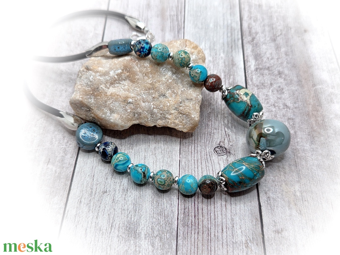 Jáspis nyaklánc - ékszer - nyaklánc - gyöngyös nyaklánc - Meska.hu