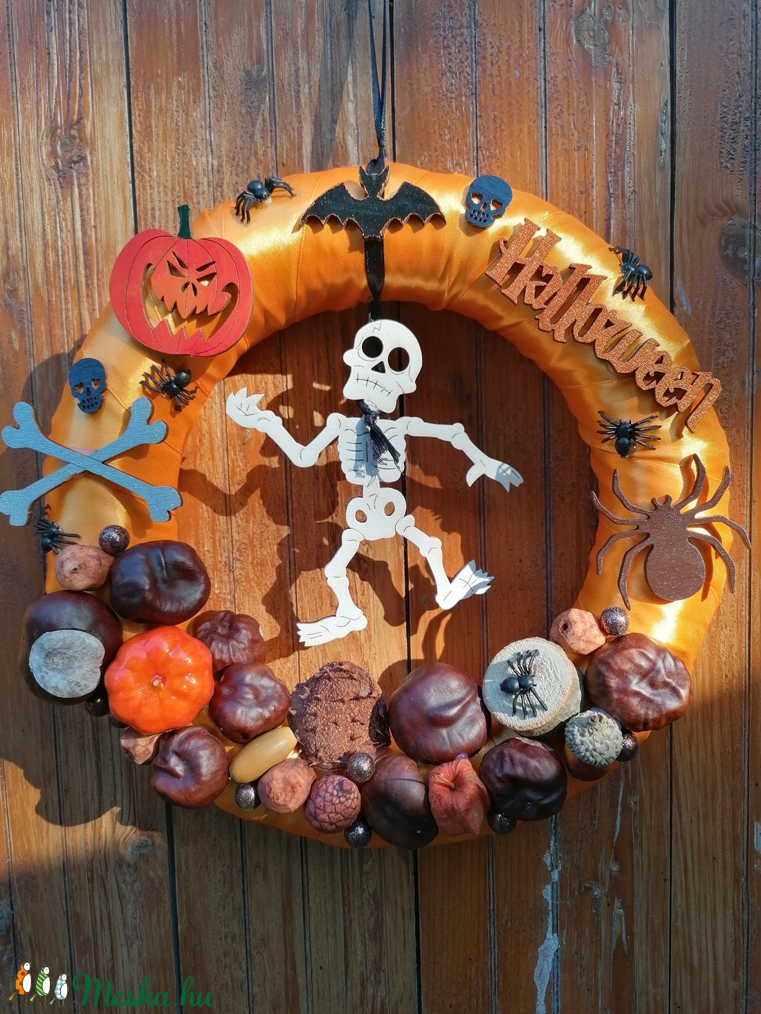 Félelmetes Halloween - Ősz, ajtódísz, kopogtató, narancssárga - otthon & életmód - dekoráció - Meska.hu