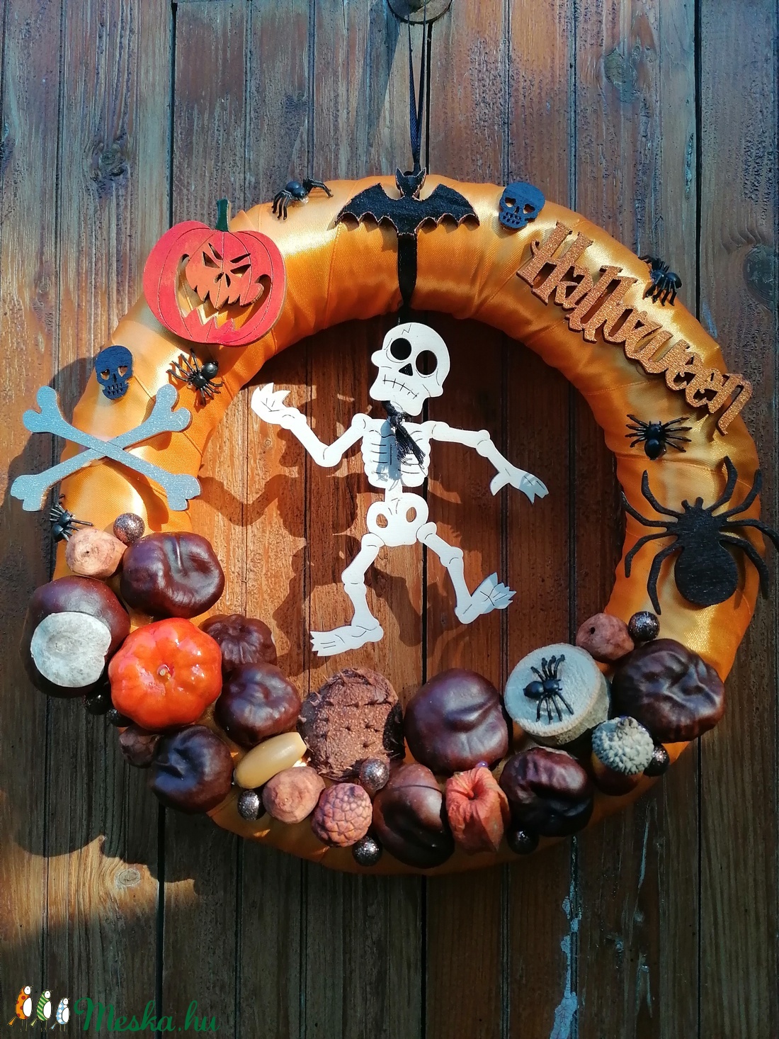 Félelmetes Halloween - Ősz, ajtódísz, kopogtató, narancssárga - otthon & életmód - dekoráció - Meska.hu