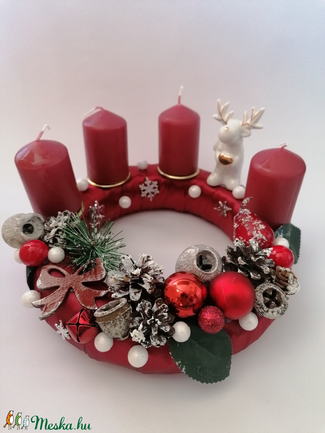 Bordó adventi koszorú 1 - karácsony, tél, advent - karácsony - adventi díszek - adventi koszorú - Meska.hu Bordó adventi koszorú 1 - karácsony, tél, advent - karácsony - adventi díszek - adventi koszorú - Meska.hu